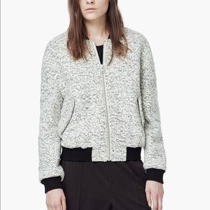 MANGO - Oversized Wool Blend Boucle Bomber